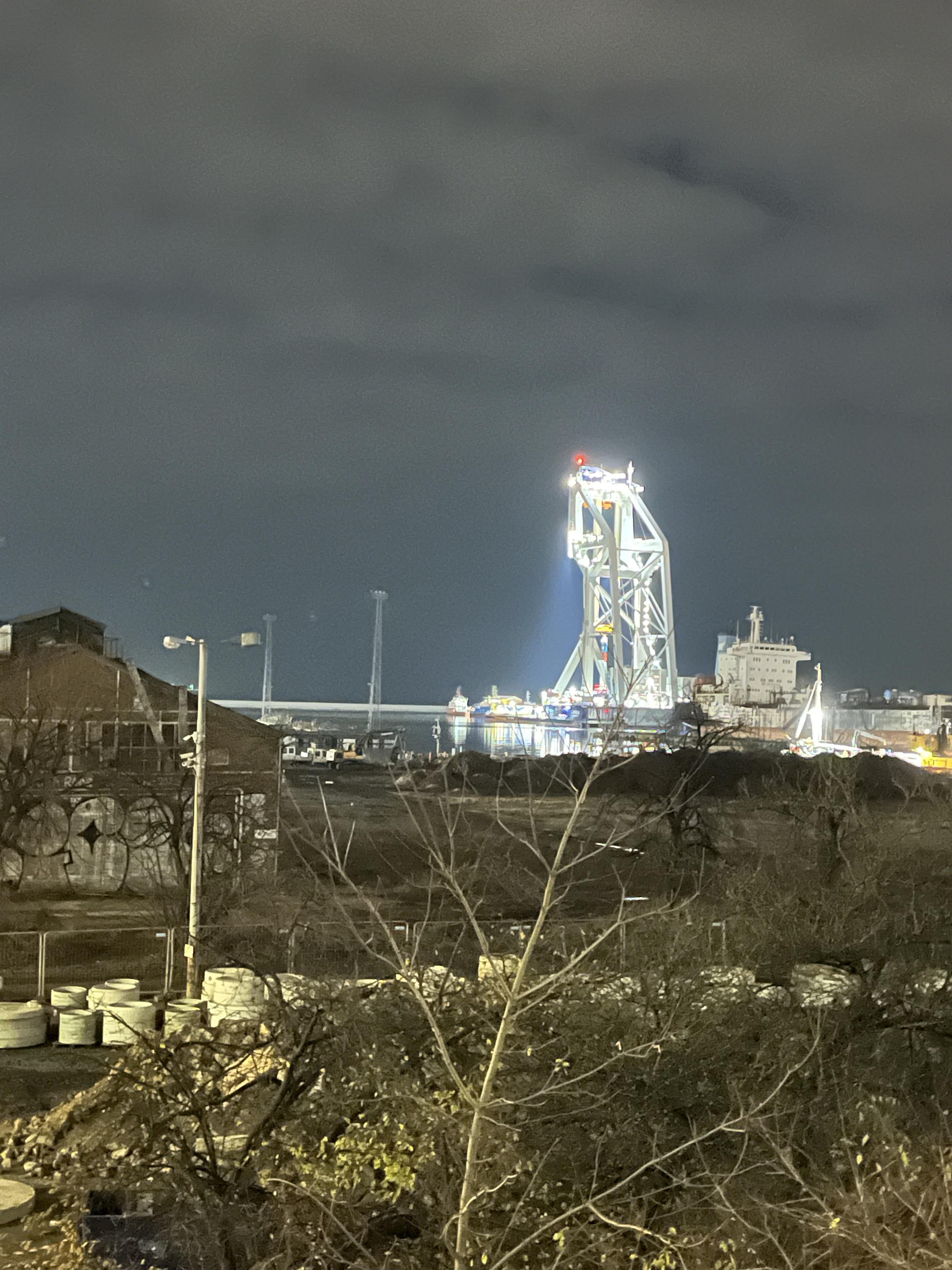 The maritime environment  Gdynia Port, Poland _GIANT  CRANE AT NIGHT.jpeg